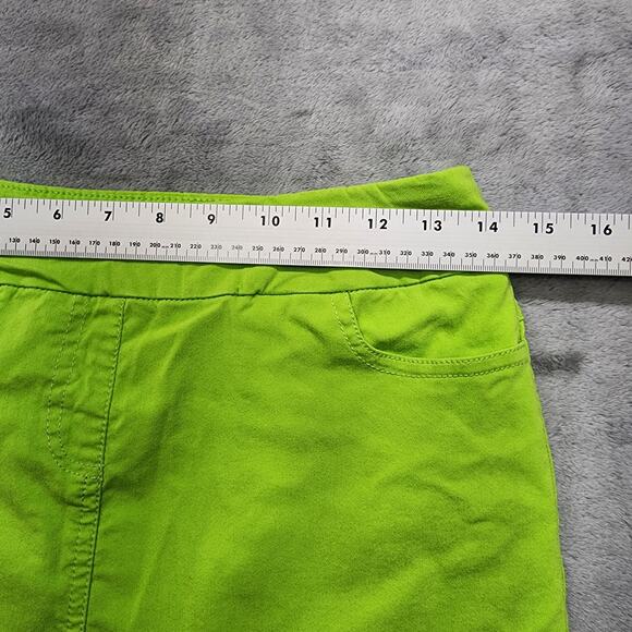 Slim-Sation Skort Womens 6 Green Bright Pull On Stretch Casual Skirt Short Lined - Picture 7 of 9